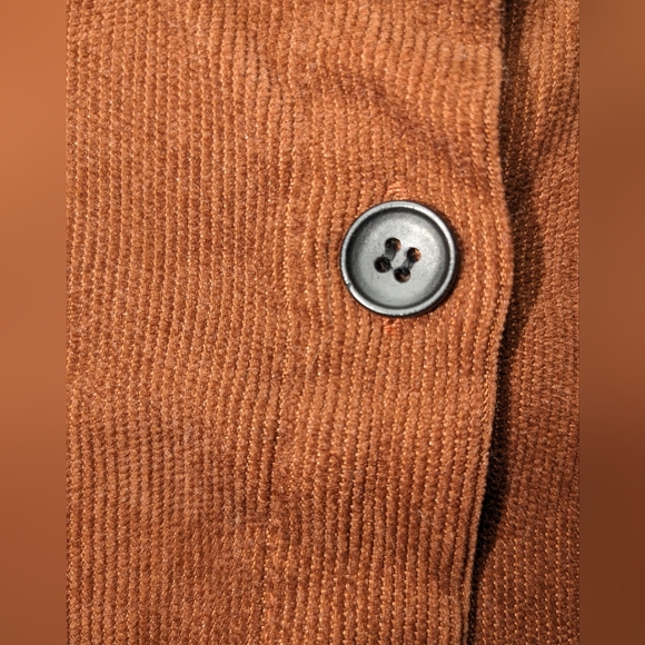 Corduroy 70s Swifty style A-line flare Mini Skirt copper brown button down front - Picture 3 of 12